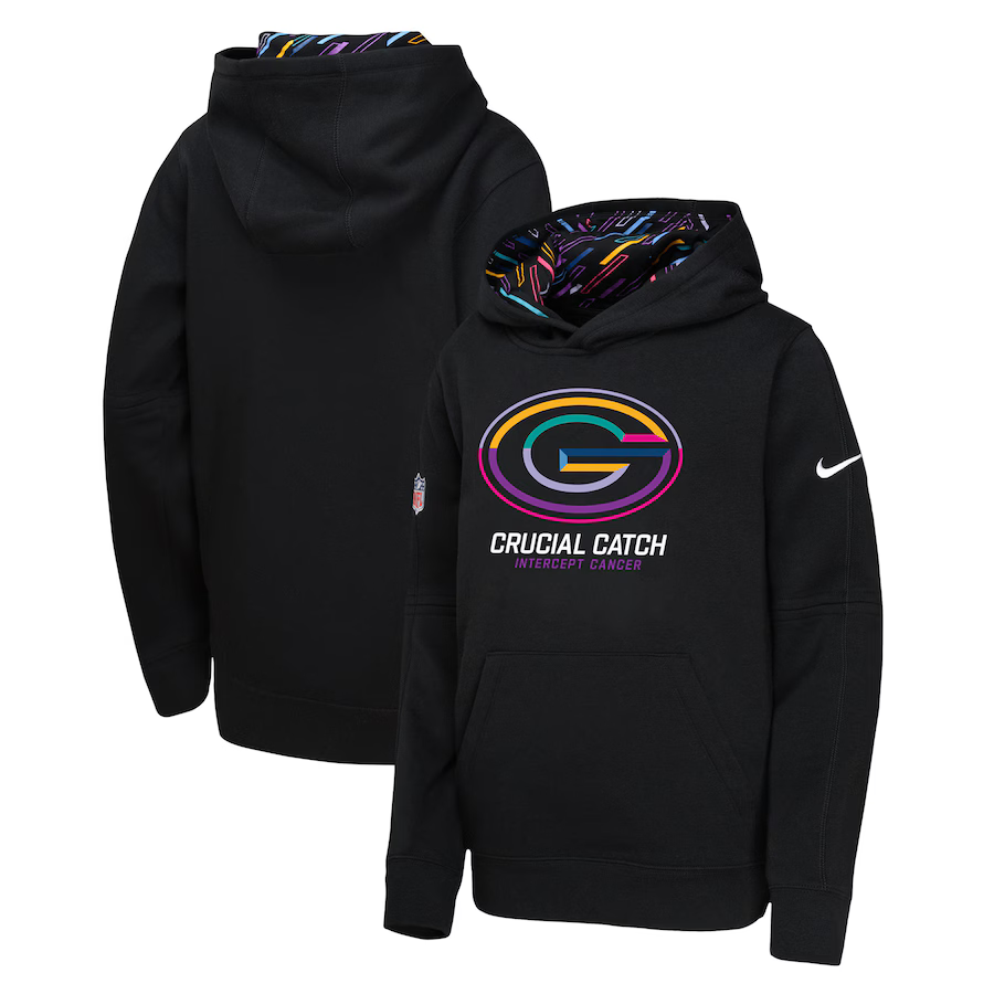 Youth Green Bay Packers 2024 Nike NFL black hoodie